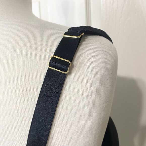 Ashley Stewart Butterfly Underwire Padded Bra Double Closure Size 42DDD Black - Picture 12 of 15